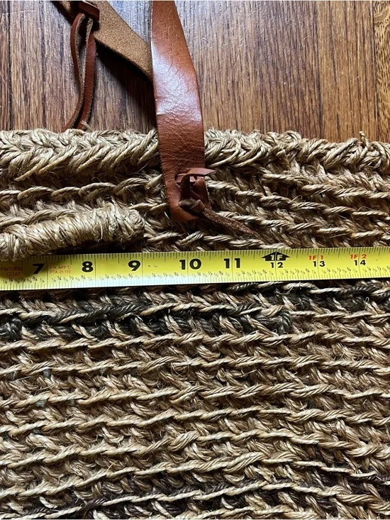 Vtg Marcus Brothers Italy shoulder bag purse boho woven raffia coastal natural - Picture 8 of 9